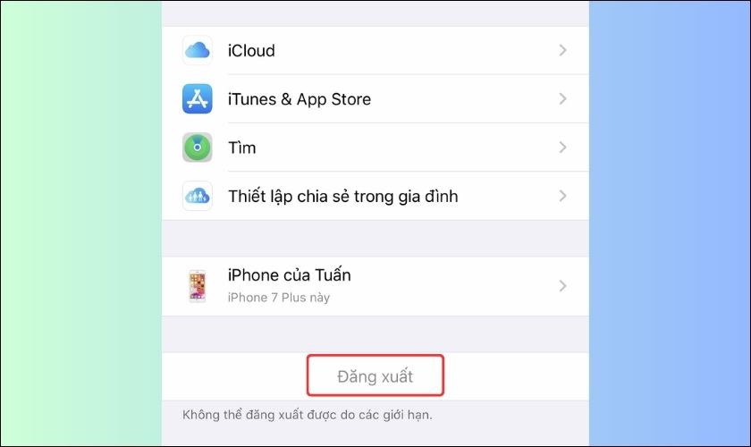 Cách đăng xuất iCloud không cần mật khẩu trên iPhone